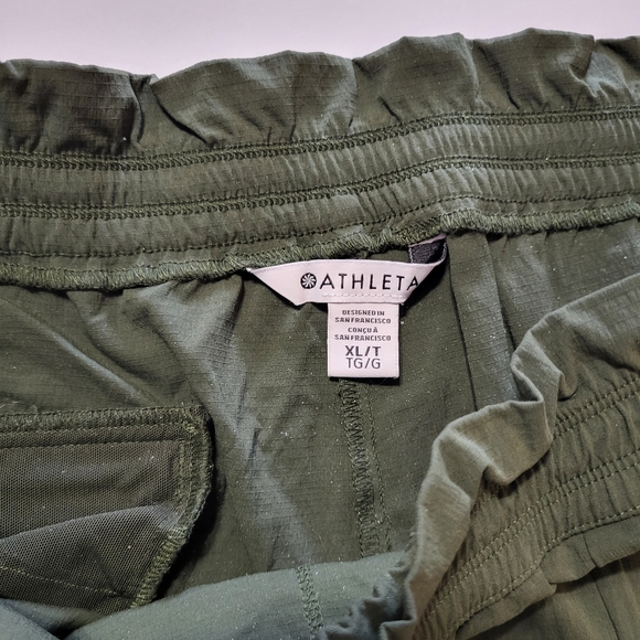 Athleta Trekkie High Rise Parachute Pant Aspen Olive Green Street wear XL tall - Picture 12 of 13